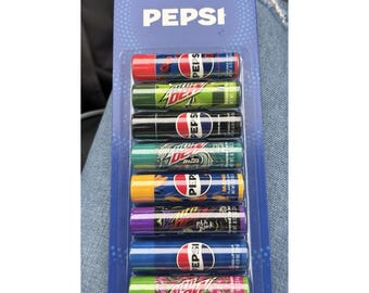 Pepsi Brand Lip Balm 10 Pack- Assorted Pepsi Flavors-Mountain Dew- Gloss
