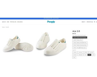 Zapatillas sin cordones People Footwear ACE Water Shoes, color verde y blanco, veganas, de PETA, talla 6 de mujer.