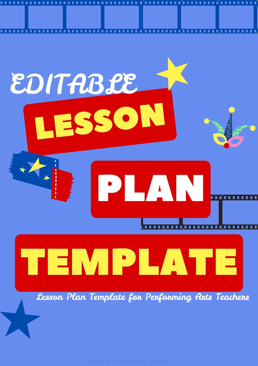 Editable Lesson Plan Template for Performing Arts Teachers - Etsy Canada