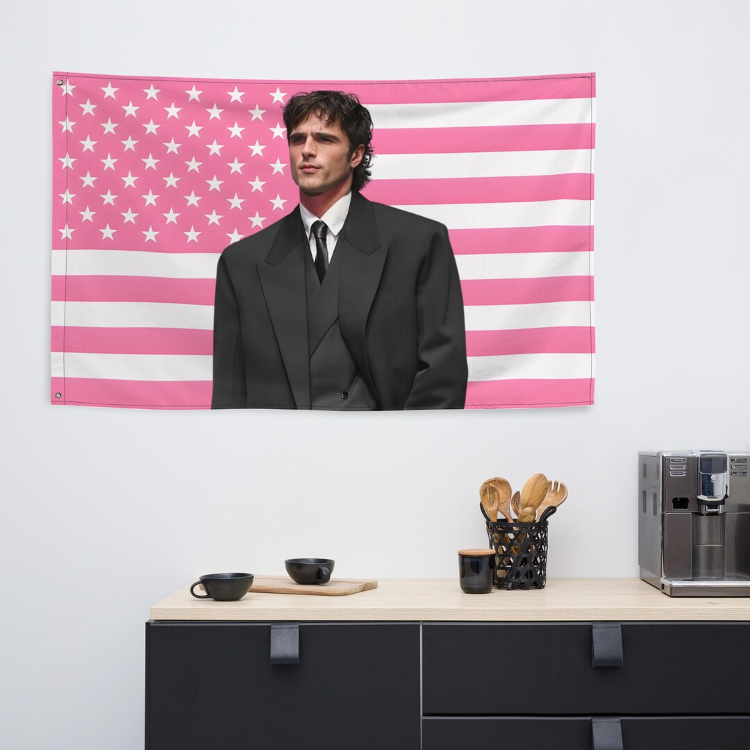 Jacob Rokas Flag Plus Jacob Elordi Flag - Pink American Flag Tapestry - Aesthetic Actor Wall ...
