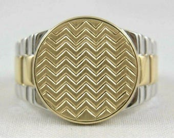 Anello da uomo alla moda in oro 18 carati, fascia moderna in argento sterling placcato oro per lui