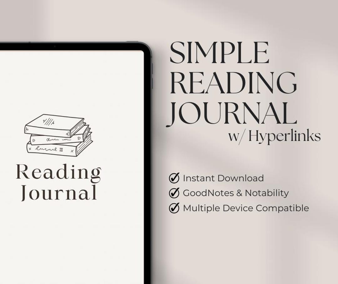 Digital Reading Journal for Goodnotes & Notability (PDF Download With ...