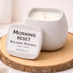 Morgen-Reset-Aromatherapie-Kerze | Frischer & Energetisierender Duft | Fokus-Klarheits-Ritual | Handgemachte Kokosnuss Wachskerze