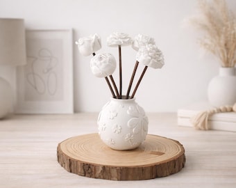 Diffusore di fragranza floreale a bastoncini – Elegante fragranza bianca per la casa – Regalo di arredamento minimalista