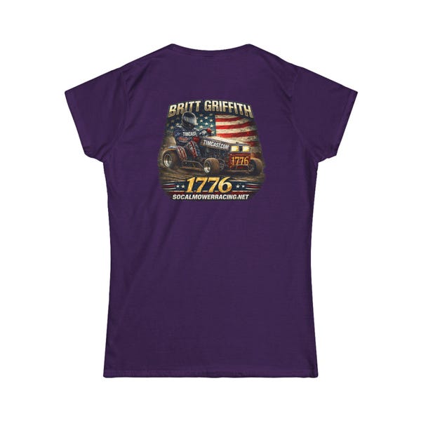 Britt Griffith Racing Tee | 1776 American Flag Dirt Track Shirt Female