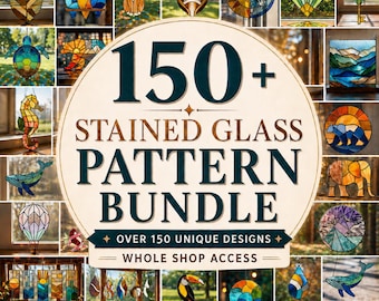Lot de motifs de vitraux : plus de 150 motifs attrape-soleil (téléchargement numérique)