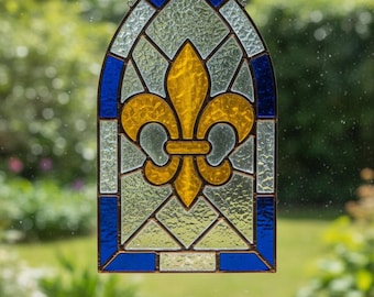 Padrão de vitral em arco gótico: Apanhador de sol moderno para janela de catedral (Download digital)