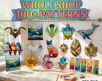 Paquete de patrones de vidrieras: Más de 100 diseños de atrapasoles (descarga digital)