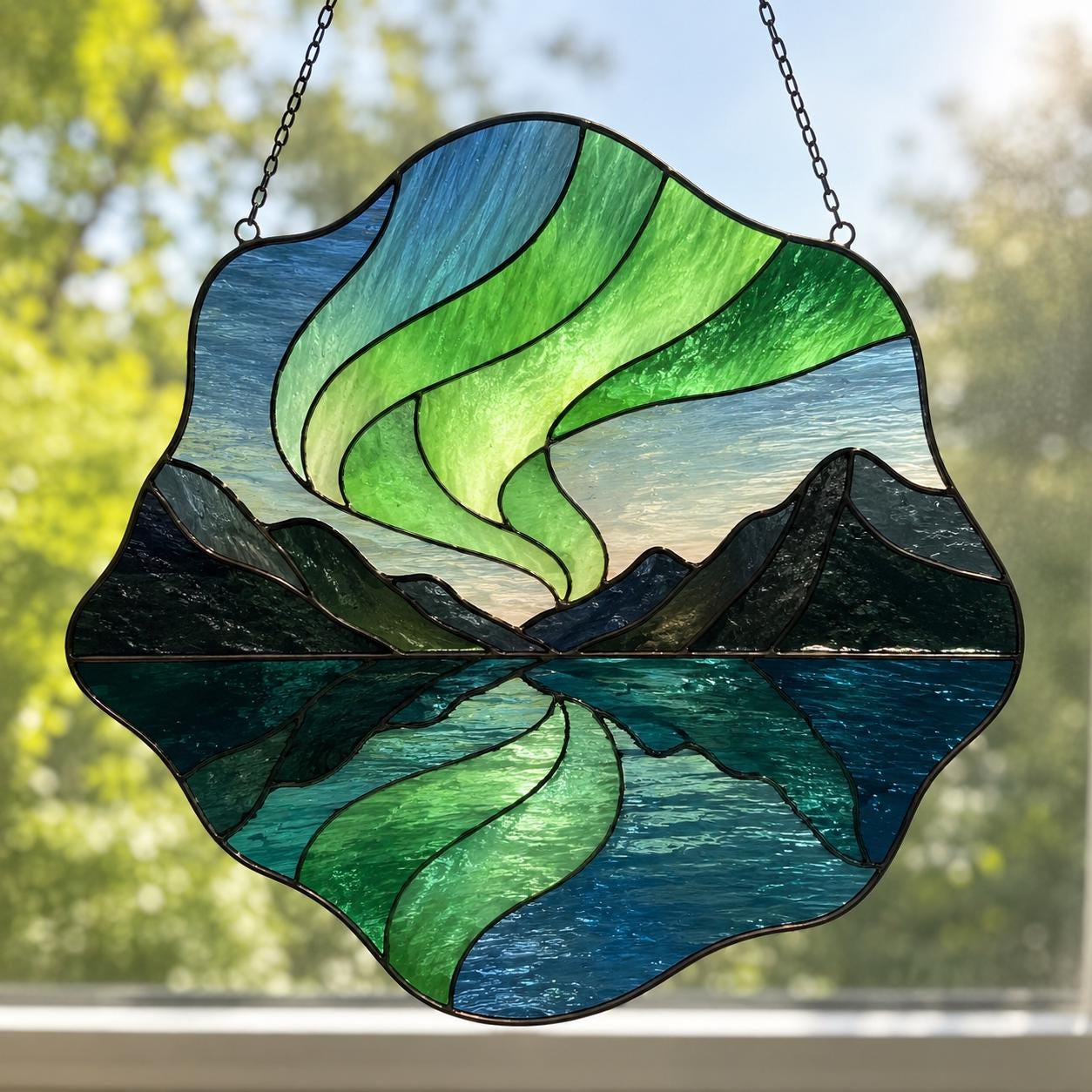 Northern Lights Stained Glass - Etsy