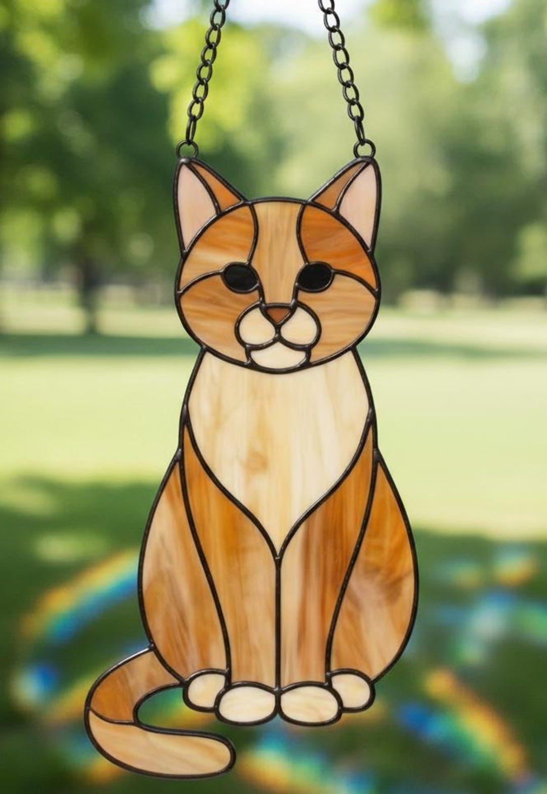 Geometric Cat Suncatcher Stained Glass Pattern – Modern Feline PDF ...