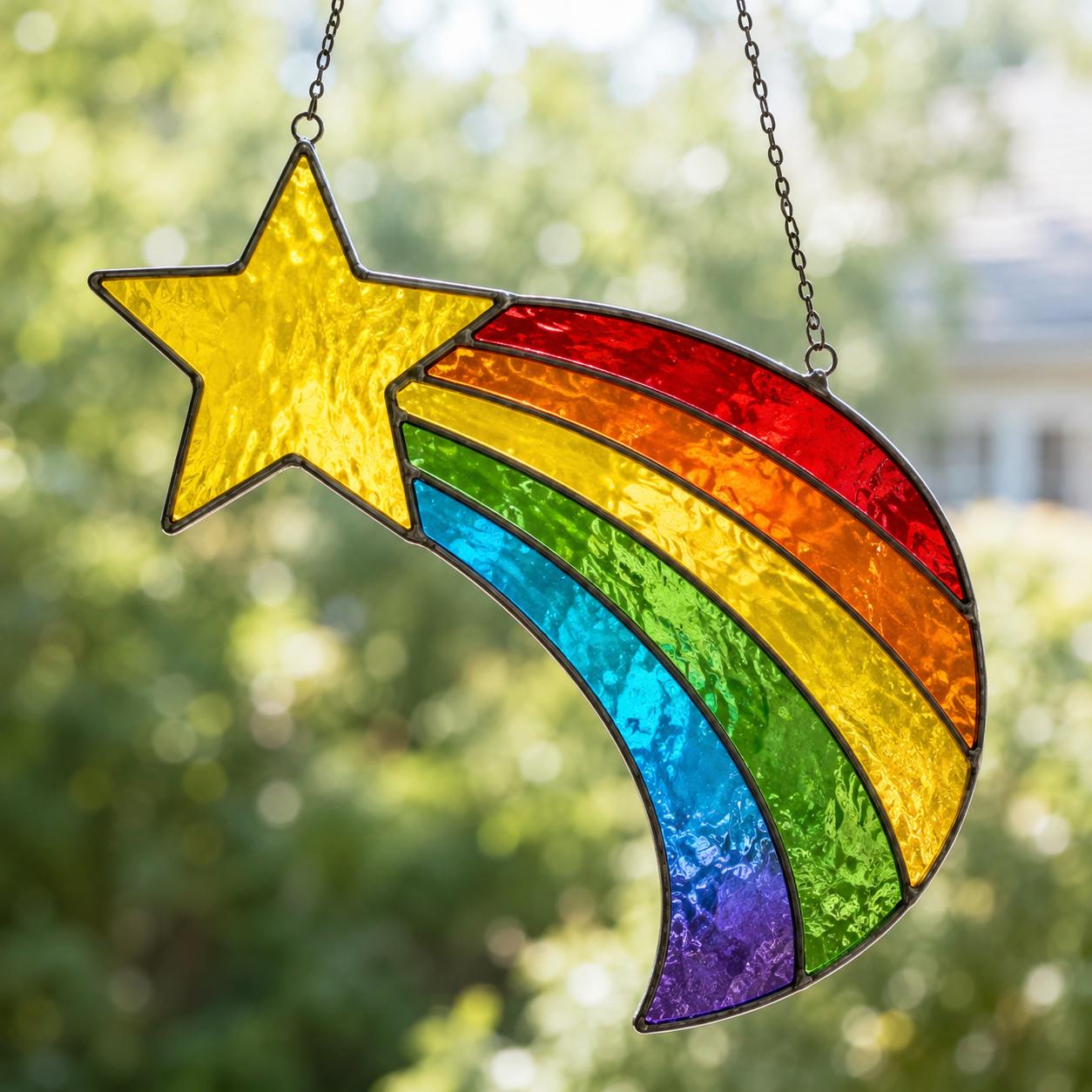 Shooting Star Stained Glass - Etsy