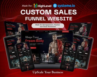 Custom Sales Funnel Website | For Course Selling Coaches, Entrepreneurs, Businesses | Lead Generation & Sales Funnel GoHighLevel, Systeme.io