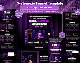 Systeme.io Tax Prep Funnel Template | Tax Preparation Landing Page | CPA Accountant Filing | Tax Services Website Template | Fully Editable