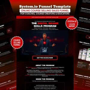 Systeme.io Course Selling Funnel Template | Course Creator Coaches | Lead Generation & Sales Page | One Click Import | Instant Download