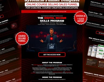 Systeme.io Course Selling Funnel Template | Course Creator Coaches | Lead Generation & Sales Page | One Click Import | Instant Download