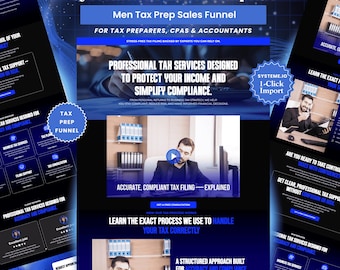 Systeme.io Tax Prep Sales Funnel Template | Lead Generation & CPA Accountant Filing | Tax Services Landing page | Instant Download