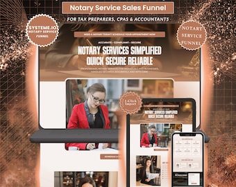 Systeme.io Notary Funnel Template | Legal Document Services | Client Scheduler & Booking Form |  One Click Import | Instant Download