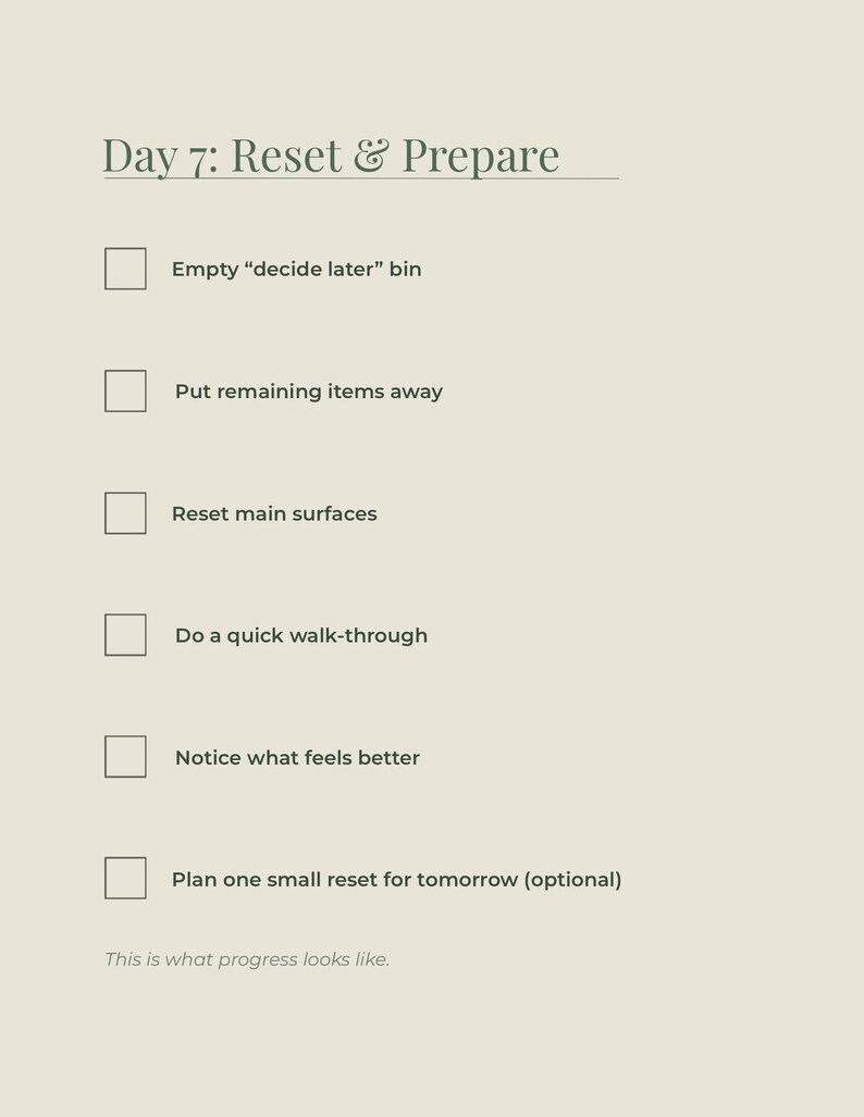 Weekly Reset Checklist Printable I Simple Home Organization Routine I ...