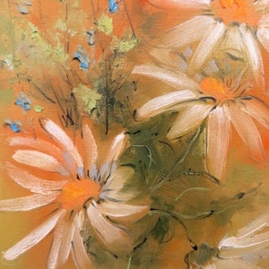 Vintage Original Painting Oil on Canvas Floral Framed Signed by Artist Loraine Balsillie