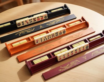 Mahjong Racks and Pushers (Set of 4), Injected Wooden Matte Finish