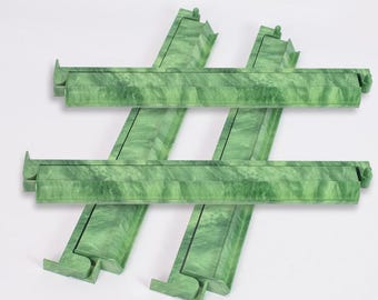 Mahjong Racks and Pushers Set of 4, Green Marble Colors