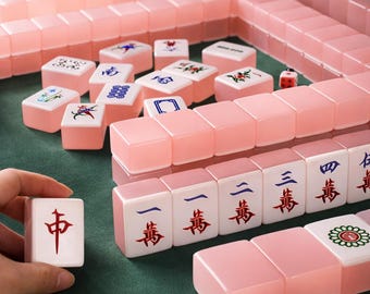 Engraved Mahjong Tiles Set, Jelly Style Acrylic Tiles