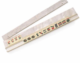 Mahjong Racks and Pushers Set, Injected Acrylic Matte Finish – Pearl White Colors