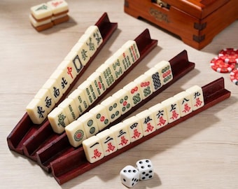 Wooden Mahjong Racks (Set of 4), Travel & Standard Size