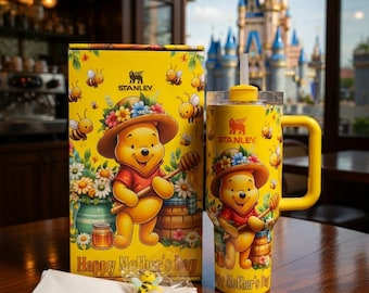 Classic Winnie the Pooh Tumbler 40oz– Limited Edition Travel Mug With Straw Topper
