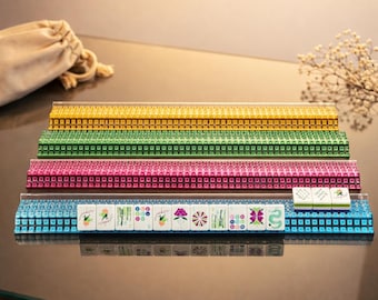 Soportes y empujadores para mahjong (juego de 4), acabado brillante de acrílico transparente.