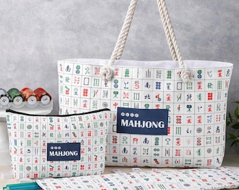 Mahjong Travel Bag Set, Portable Carry Case for Tiles Accessories