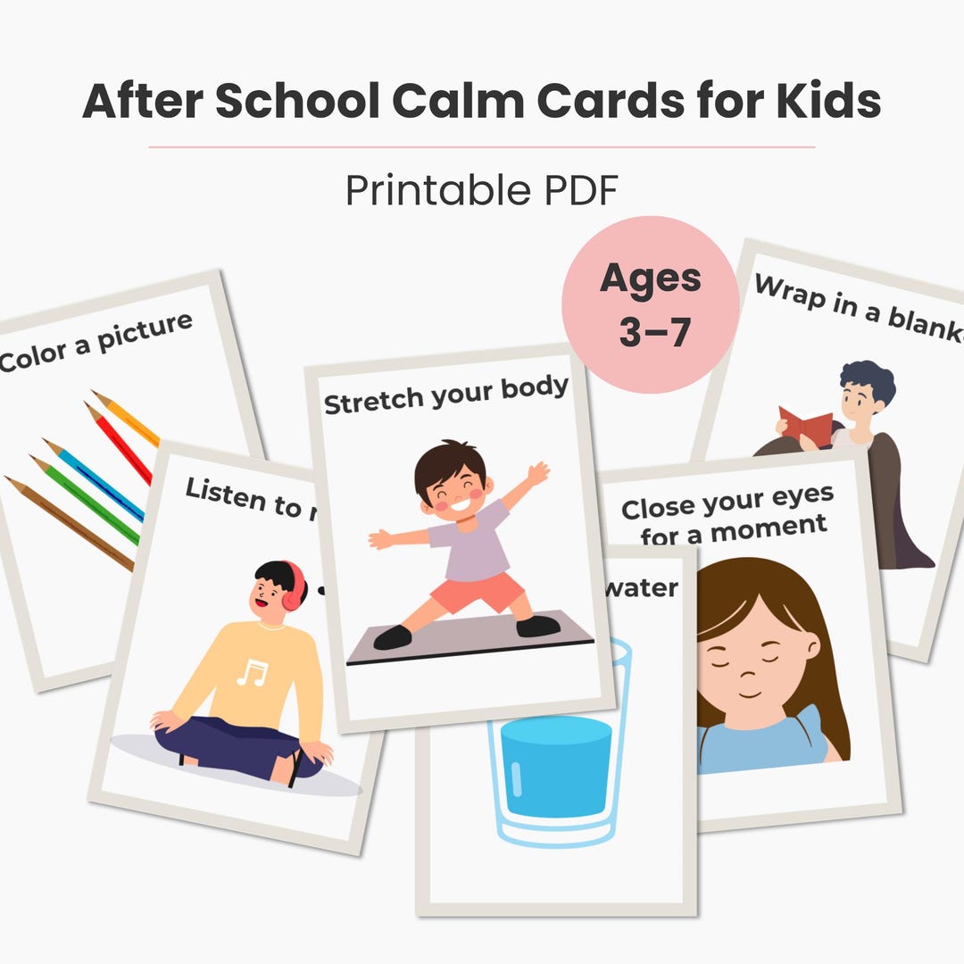 After School Calm Down Cards for Kids – Printable Emotional Reset - Etsy