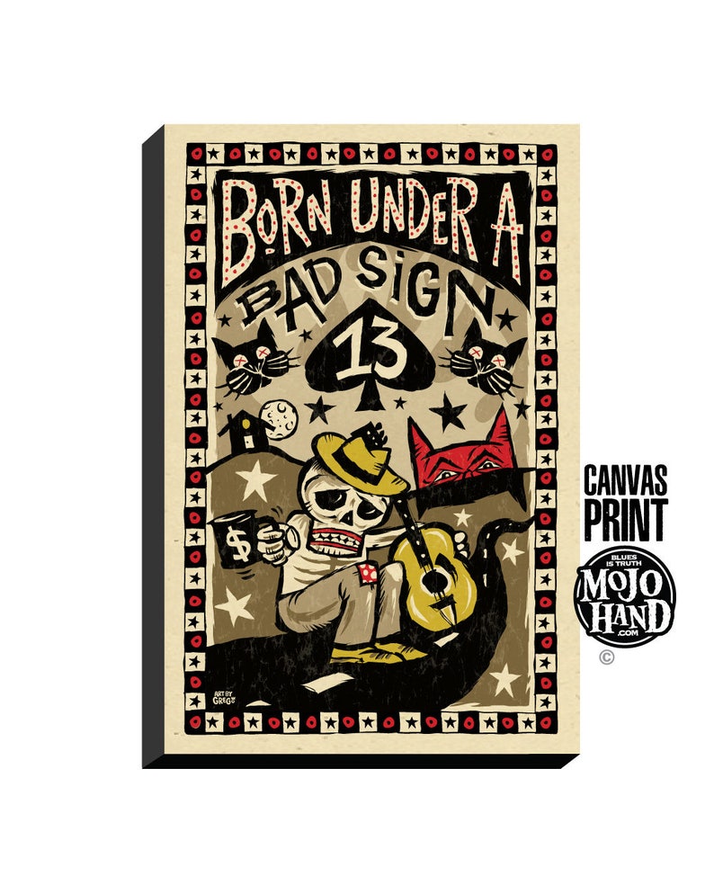 Large 24 X36 Stretched On Wood Frame Archival Quality Born Under A Bad Sign Albert King