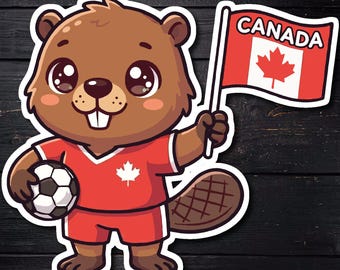 Canada Beaver Soccer Sticker – 2026 World Cup Fan Art