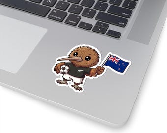 New Zealand World Cup 2026 Kiwi Sticker | All Whites Soccer Fan Decal | Aotearoa Football Pride Mascot | Kiss-Cut Sticker