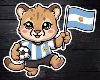 Argentina World Cup Puma Mascot Kiss-Cut Sticker | Messi Martínez Albiceleste