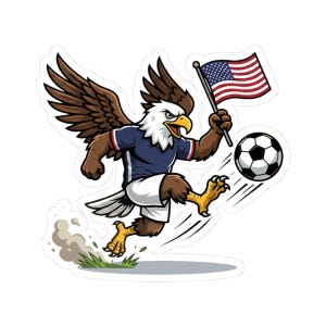 Bald Eagle USMNT Soccer Sticker | 2026 World Cup Patriotic Mascot image 4