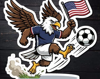 Bald Eagle USMNT Soccer Sticker | 2026 World Cup Patriotic Mascot