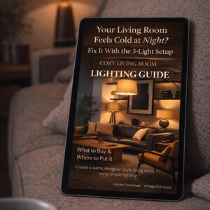 Living Room Lighting Guide - Create Cozy Designer Atmosphere | 37-Page PDF | Instant Download