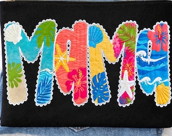 Mama Beach PNG, Tropical Mama Cutout Design, Summer Mom Shirt PNG, Cute Beach Mama Sublimation, Ocean Floral Mama Clipart