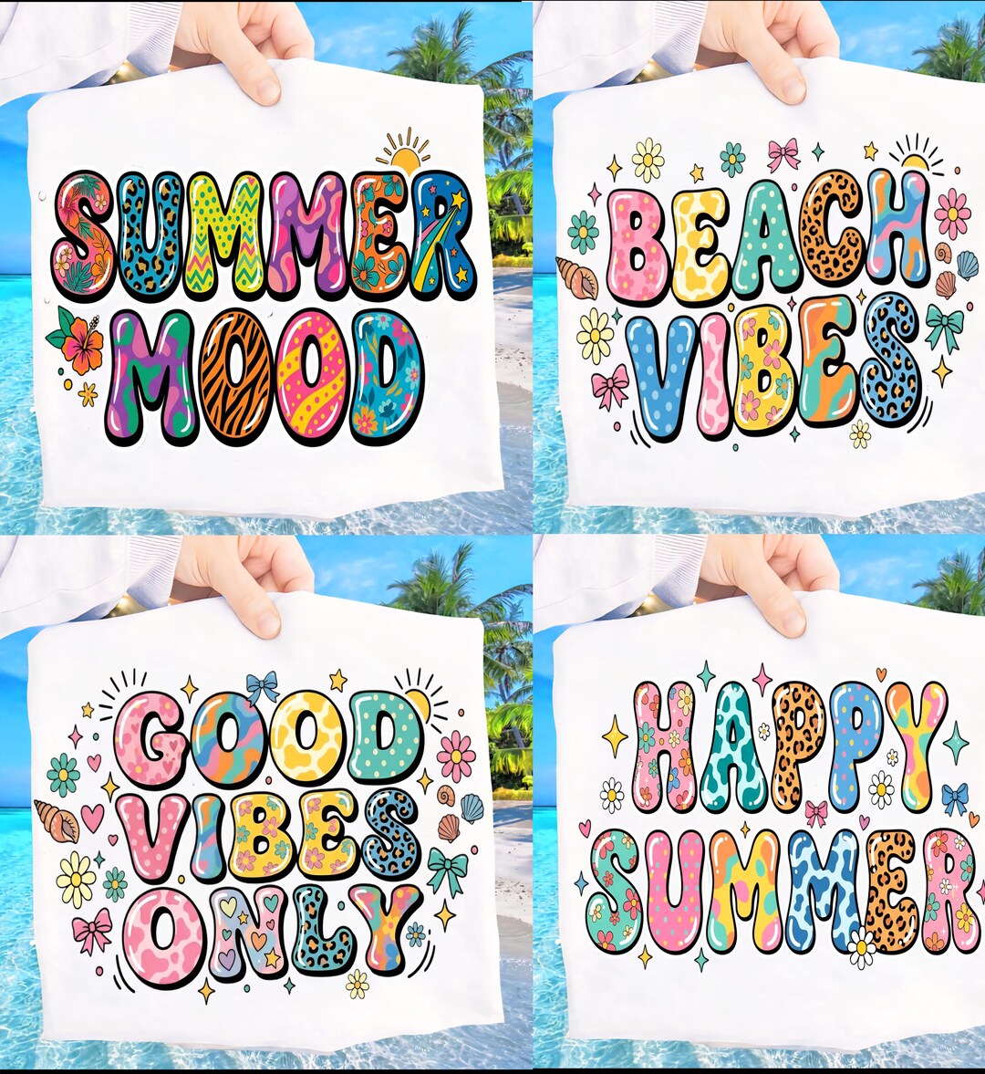 Summer PNG Bundle, Beach Vibes PNG, Good Vibes Only, Happy Summer Shirt ...
