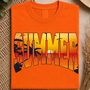 Summer Sunset PNG, Retro Summer Vacation Shirt Design, Tropical Beach Sunset Typography PNG, Summer Travel Graphic Tee, Vacation PNG