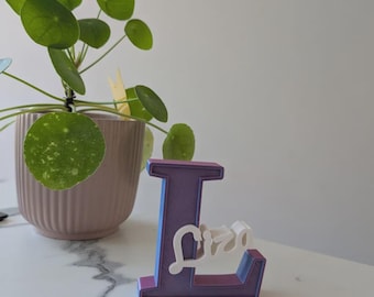 Personalized 3D Printed Letter with Name | Custom Desk Decoration | Unique Gift | Silk Finish | Kids Room | Birthday