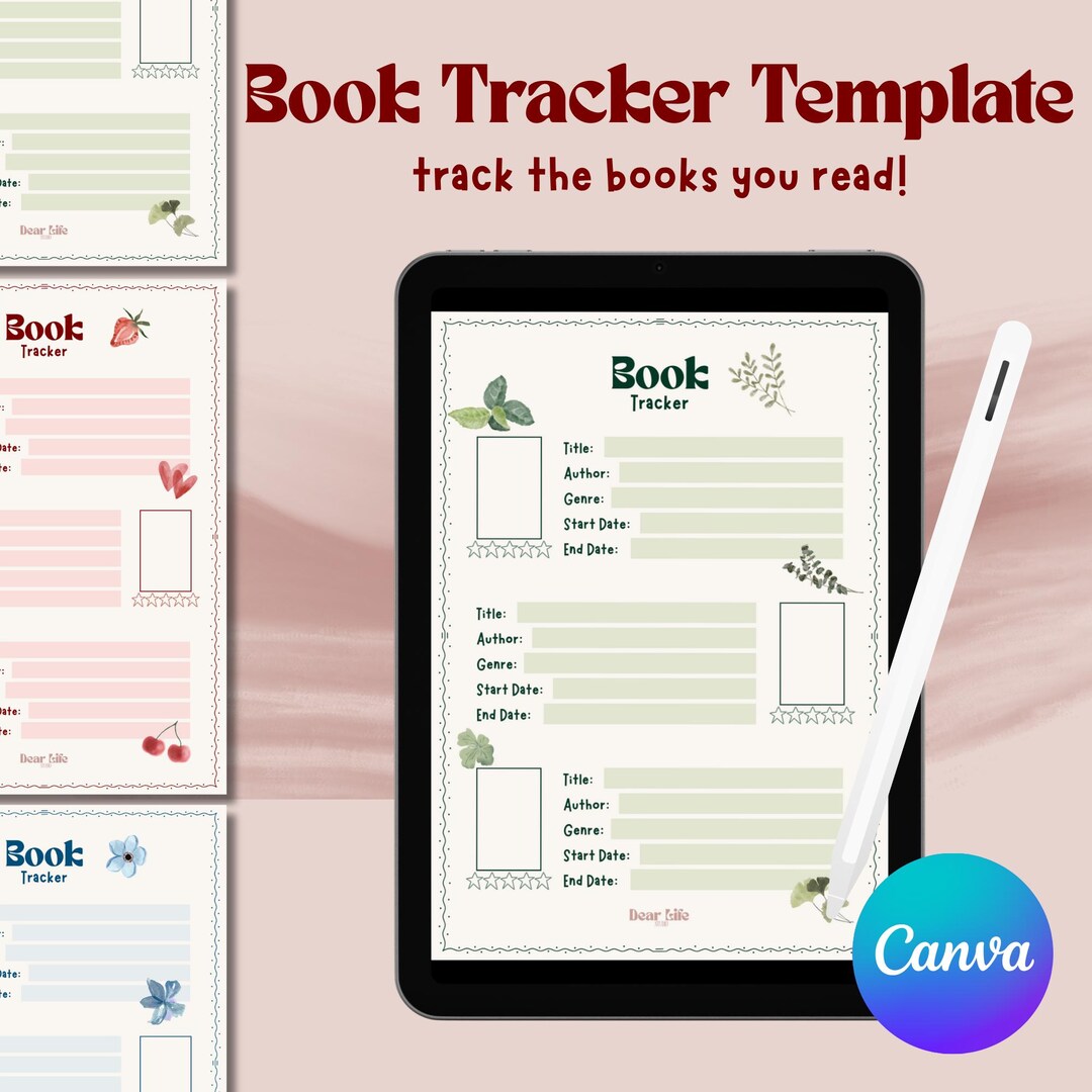 Tracking Books Read Book Tracker Template | Reading Journal Printable | Editable in Canva ...