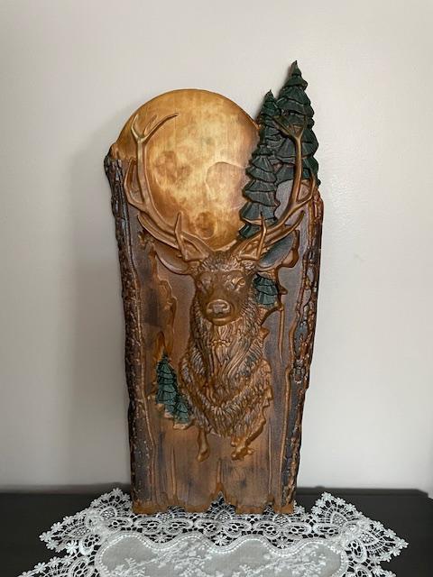 Hand Carved Wooden Deer Wall Art | Rustic Cabin Decor - Etsy