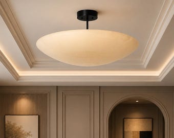 Raw Finish Finish Sputnik Chandelier Mid Century Modern Brass Ceiling Light Mount Flush