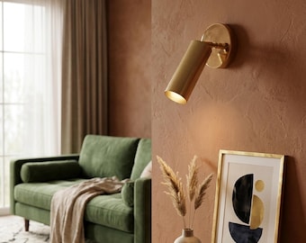 Mid-Century Modern Brass Wall Sconce, Adjustable Light For Indoor and Outdoor
