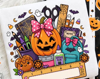 Personalisierte Halloween-Lehrer PNG | Kürbis Lehrer Sublimationsdesign | Zurück zu Schulhalloween-Shirt PNG | Personalisierter Lehrer Name Digital
