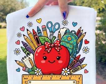 Personalized Teacher Shirt, Custom Apple School Design, Back to School Shirt, Teacher Gift, Name Shirt, Kindergarten Teacher Tee