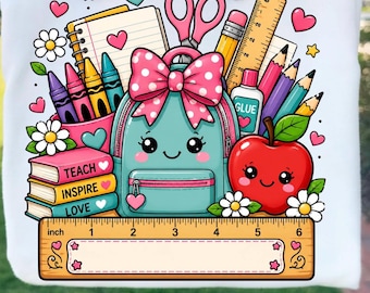Personalisiertes Lehrer Shirt, Benutzerdefiniertes Apple Schuldesign, Zurück in der Schule Shirt, Lehrer Geschenk, Namensshirt, Kindergärtnerin Lehrer T-Shirt